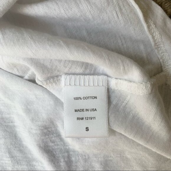 Revolve LNA Double Strap Tee T-Shirt Top White Short Sleeve V-neck Cotton Small - Picture 7 of 11